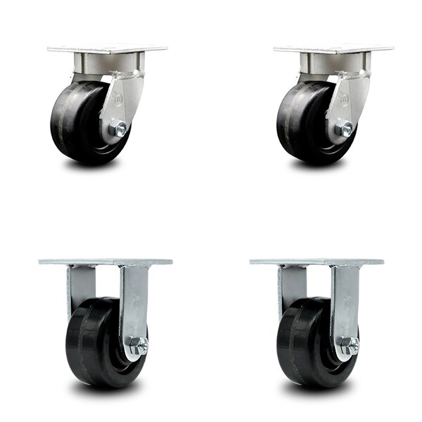 Service Caster 4 Inch Kingpinless Phenolic Wheel Swivel Caster Swivel 2 Rigid SCC, 2PK SCC-KP30S420-PHR-2-R-2 - main